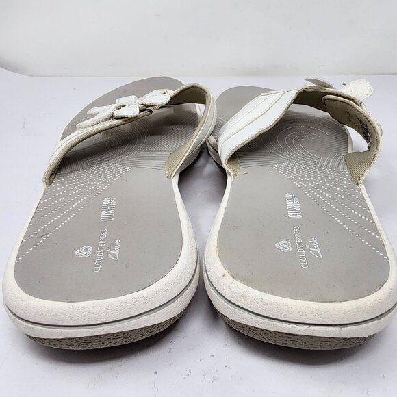 Clarks Cloudsteppers Womens Size 9 White Flower Thong Sandals Cushioned - Picture 7 of 10